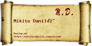 Mikits Daniló névjegykártya